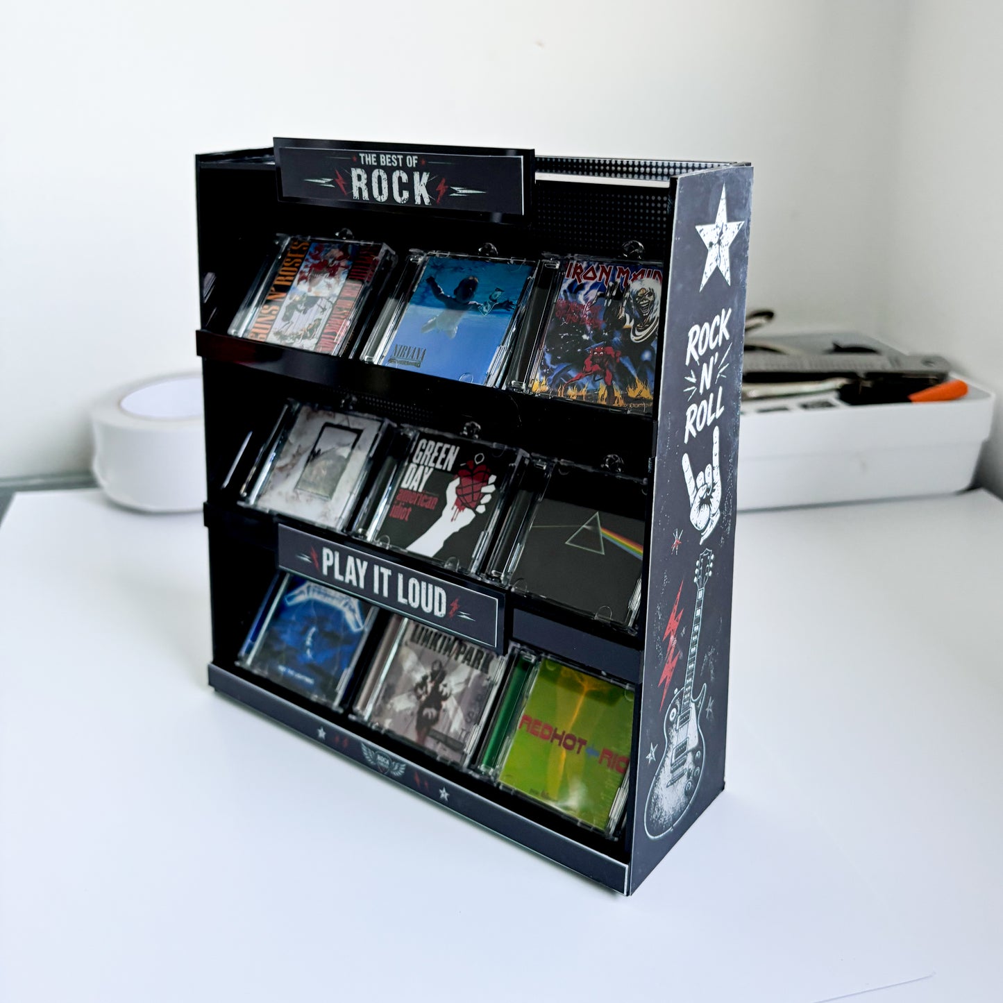 ROCK CD Shelf – 9 Album Collection FA MADE