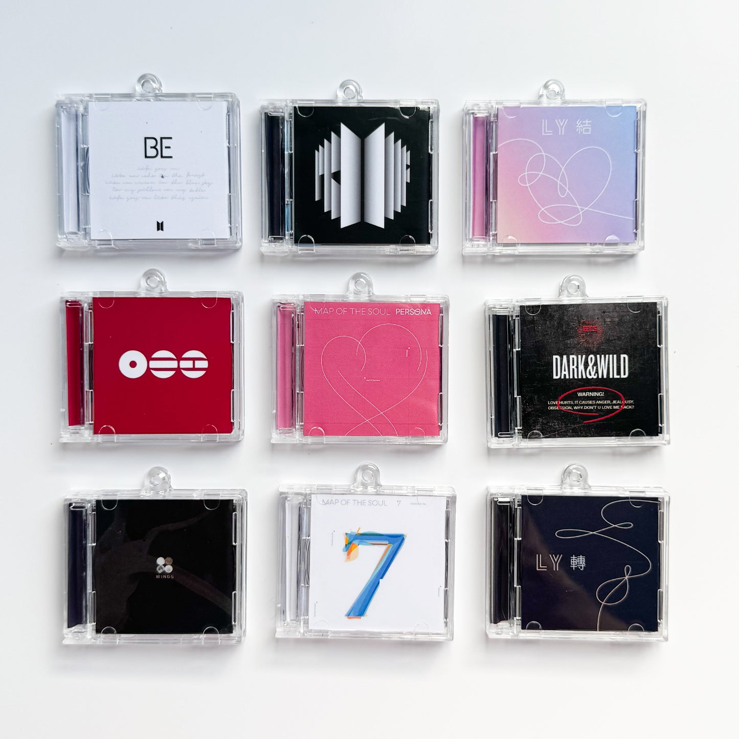 BTS MINI CD Keychain Shelf – 9 Album Collection FA MADE
