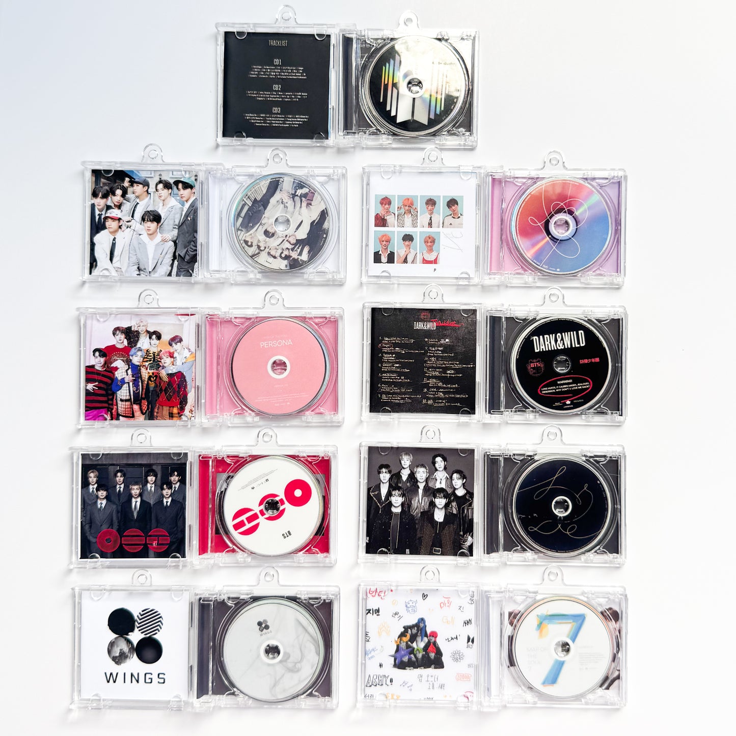BTS MINI CD Keychain Shelf – 9 Album Collection FA MADE