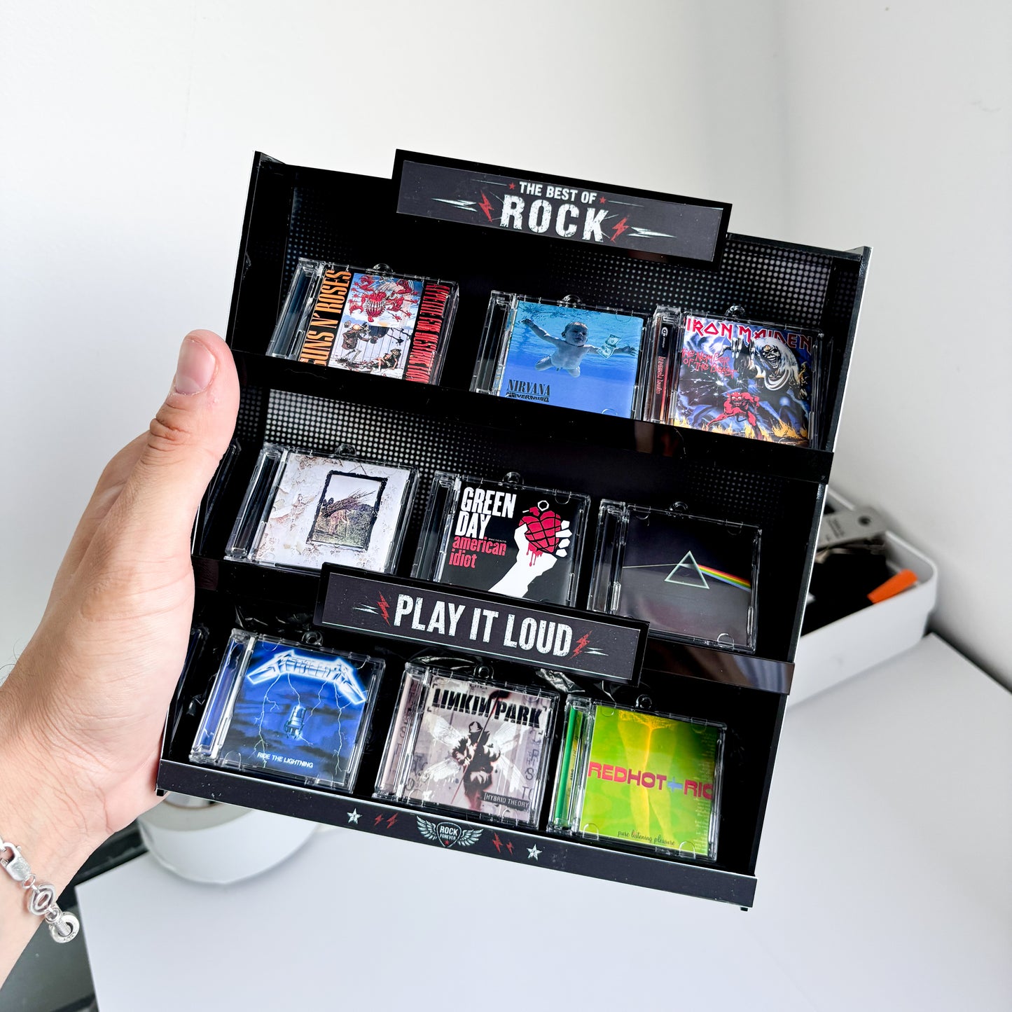 ROCK CD Shelf – 9 Album Collection FA MADE